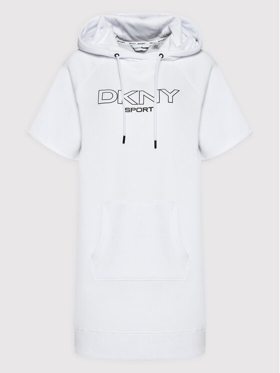 DKNY Sport Sukienka dzianinowa DP1D4601 Biały Regular Fit zdjęcie nr 5