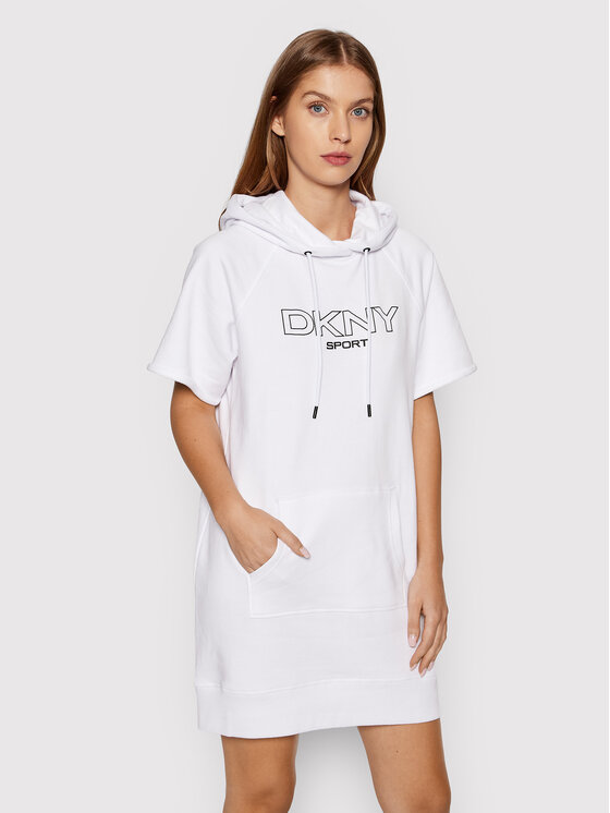 DKNY Sport Sukienka dzianinowa DP1D4601 Biały Regular Fit