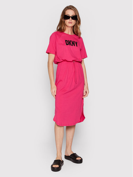 DKNY Sukienka codzienna P2BD7EGQ Różowy Regular Fit zdjęcie nr 2
