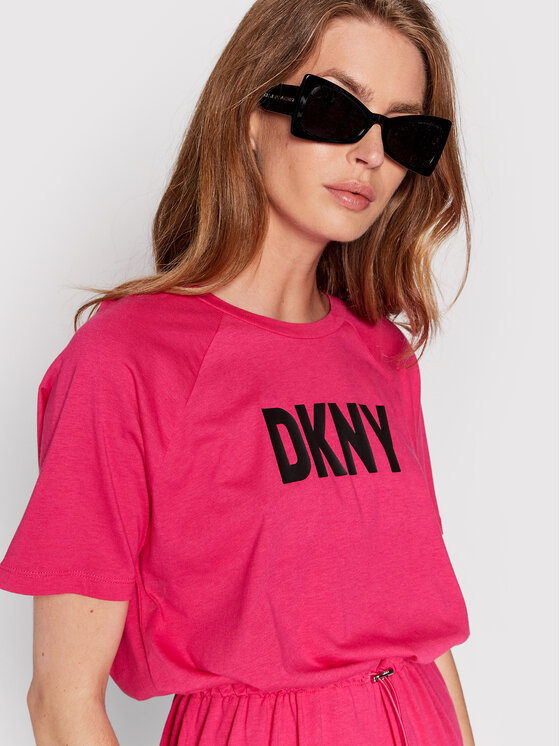 DKNY Sukienka codzienna P2BD7EGQ Różowy Regular Fit zdjęcie nr 4
