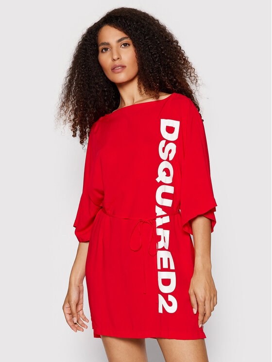 Dsquared2 Underwear Sukienka codzienna D6A253260 Czerwony Regular Fit