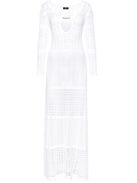 Elisabetta Franchi Sukienka letnia AM-11M-11E2-V480 Biały Slim Fit zdjęcie nr 5