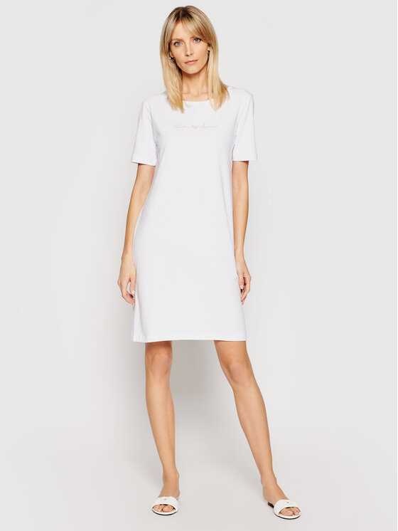Emporio Armani Underwear Sukienka codzienna 164425 1P223 00010 Biały Regular Fit zdjęcie nr 2