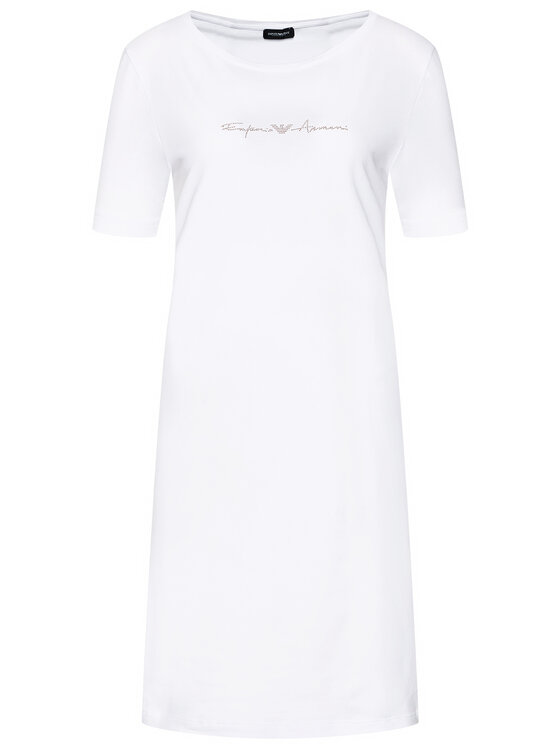 Emporio Armani Underwear Sukienka codzienna 164425 1P223 00010 Biały Regular Fit zdjęcie nr 5