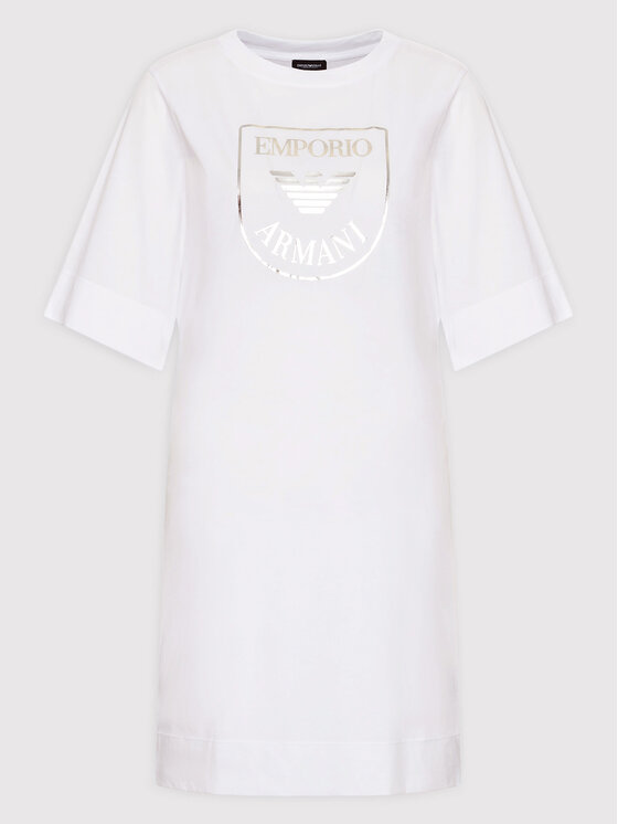 Emporio Armani Underwear Sukienka codzienna 164456 2R255 00010 Biały Regular Fit zdjęcie nr 5