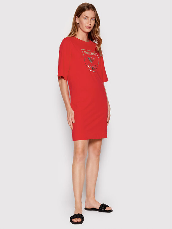Emporio Armani Underwear Sukienka codzienna 164456 2R255 04574 Czerwony Regular Fit zdjęcie nr 2