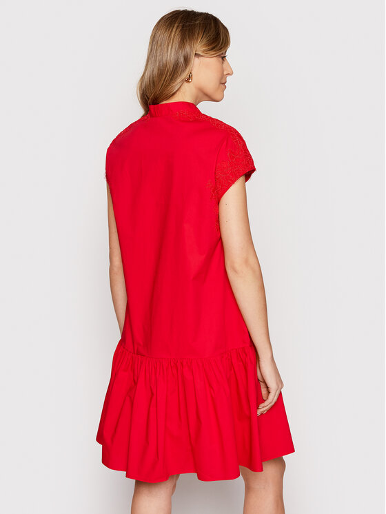 Ermanno Firenze Sukienka codzienna D40EQ007E30 Czerwony Regular Fit zdjęcie nr 3