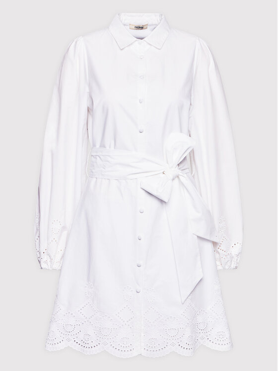 Fracomina Sukienka koszulowa FR22SD1039W400R1 Biały Regular Fit zdjęcie nr 5