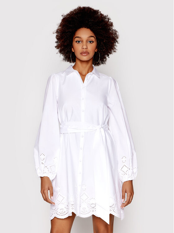 Fracomina Sukienka koszulowa FR22SD1039W400R1 Biały Regular Fit