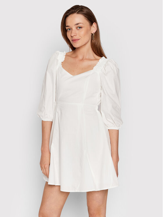 Glamorous Sukienka codzienna AC3566 Biały Regular Fit