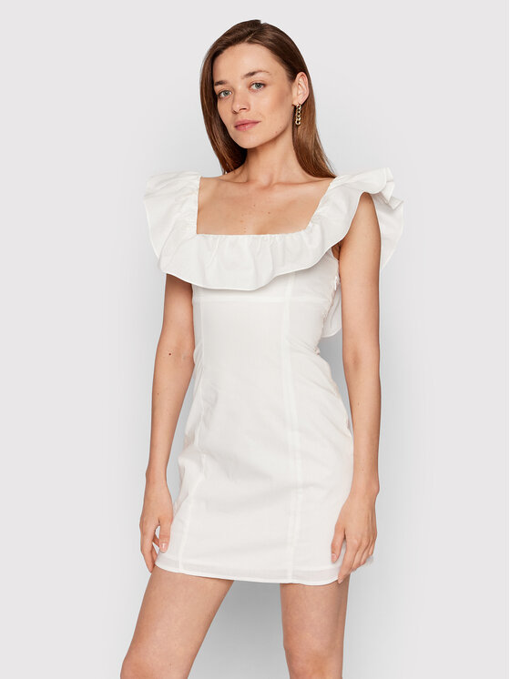 Glamorous Sukienka codzienna CA0278 Biały Regular Fit