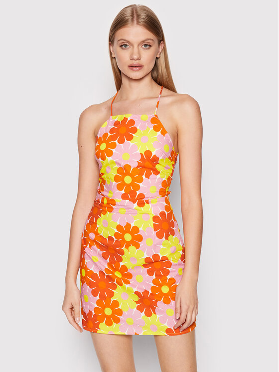 Glamorous Sukienka letnia CA0289 Kolorowy Slim Fit