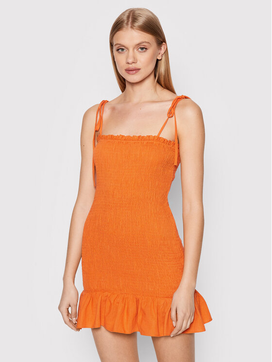 Glamorous Sukienka letnia TM0565 Pomarańczowy Slim Fit