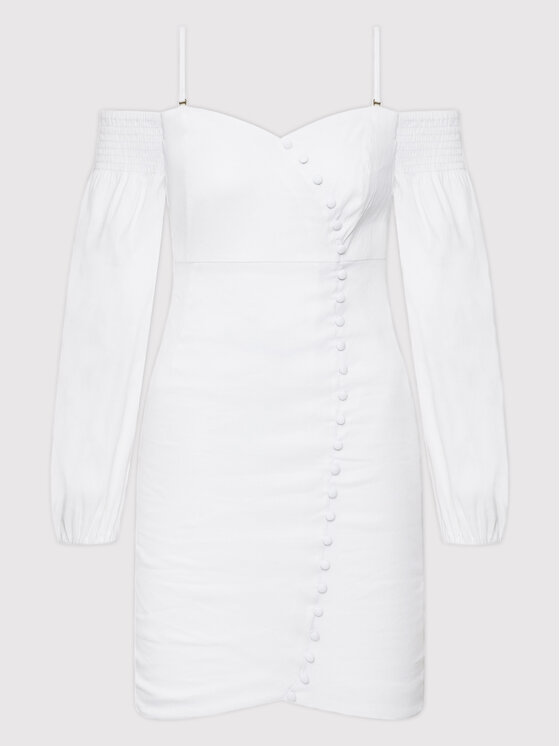 Guess Sukienka codzienna Off-Shoulder W2GK94 WEI90 Biały Regular Fit zdjęcie nr 5