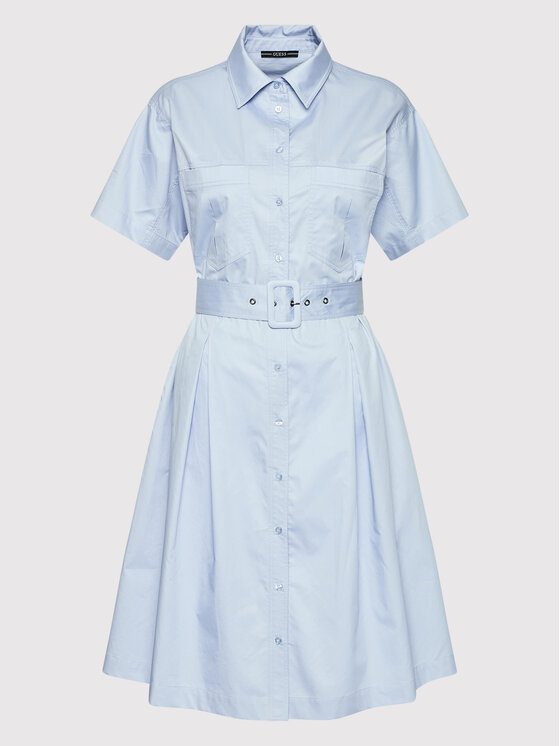 Guess Sukienka koszulowa Selene W2GK84 WDXM0 Niebieski Regular Fit zdjęcie nr 5
