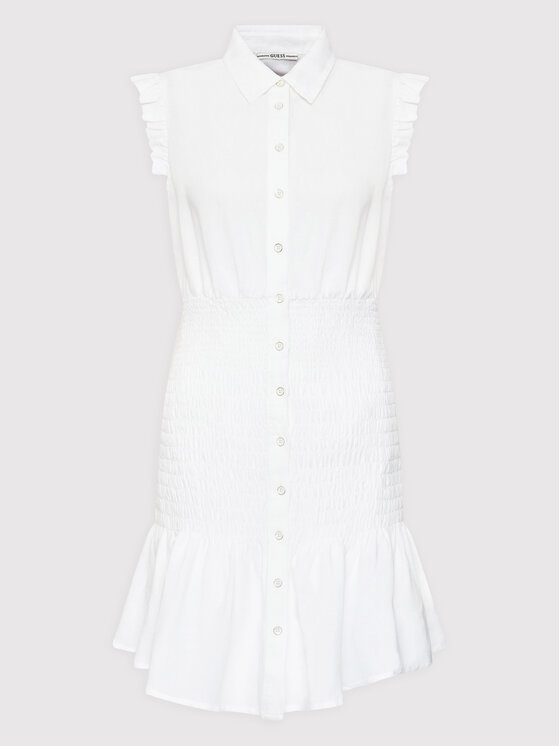 Guess Sukienka koszulowa Teodora W2GK67 WEKW0 Biały Regular Fit zdjęcie nr 5