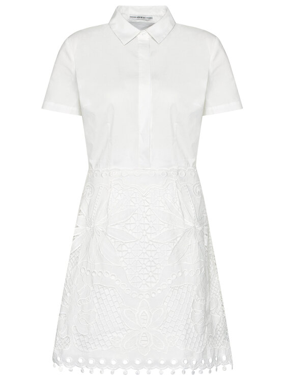 Guess Sukienka koszulowa W1GK1B WDW20 Biały Regular Fit zdjęcie nr 5