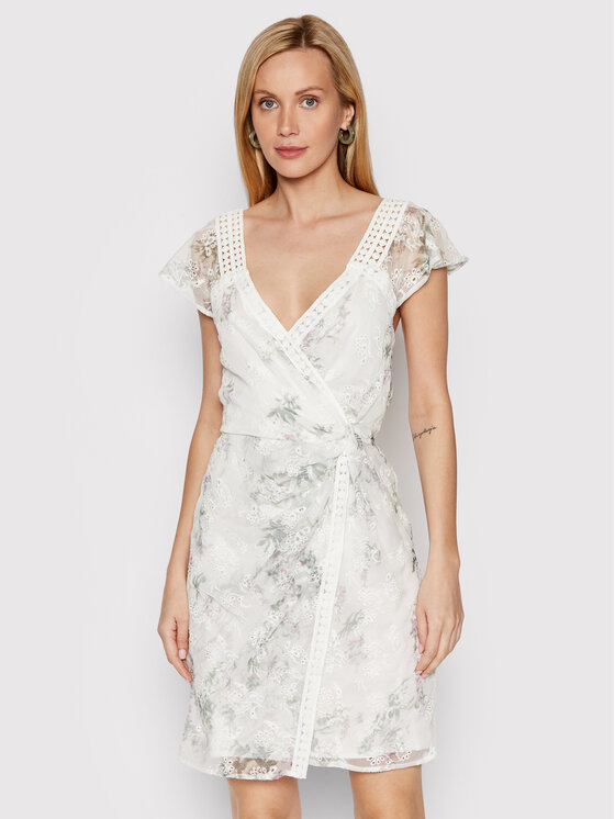 Guess Sukienka letnia Grace W2GK21 WEIC0 Biały Regular Fit