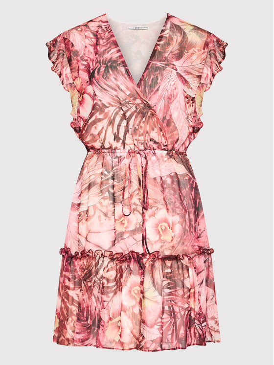 Guess Sukienka letnia W2GK43 WEL02 Różowy Regular Fit zdjęcie nr 5