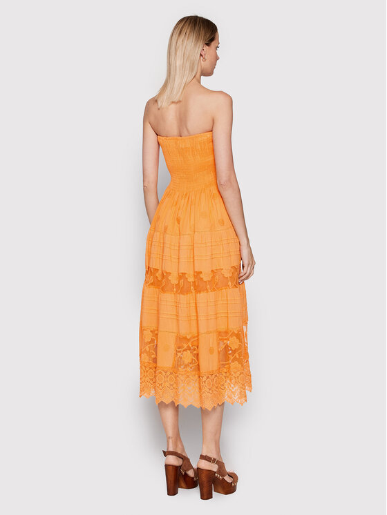 Iconique Sukienka letnia IC22 096 Pomarańczowy Regular Fit zdjęcie nr 3
