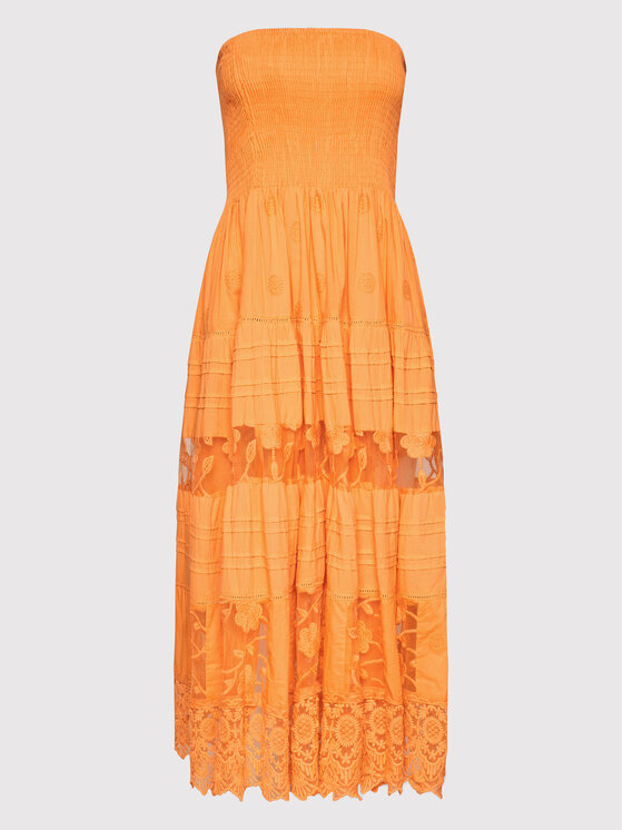 Iconique Sukienka letnia IC22 096 Pomarańczowy Regular Fit zdjęcie nr 5