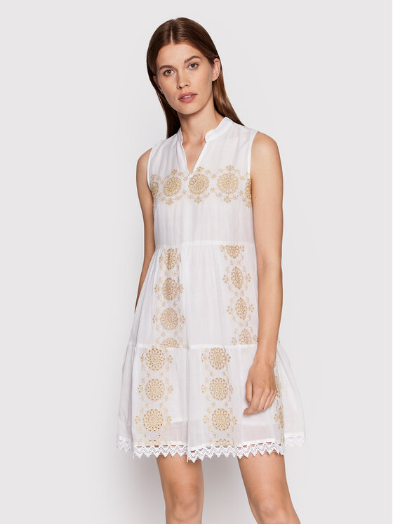 Iconique Sukienka letnia Salina IC22 025 Biały Regular Fit