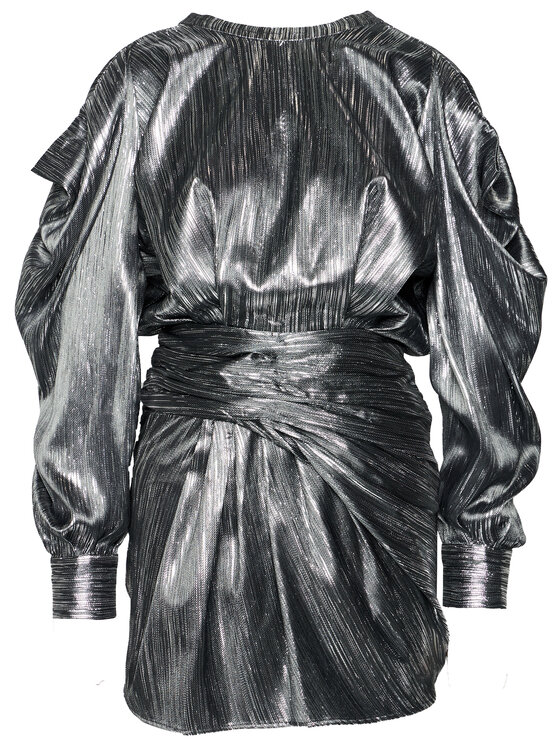 IRO Sukienka koktajlowa Odell AN904 Srebrny Regular Fit zdjęcie nr 5