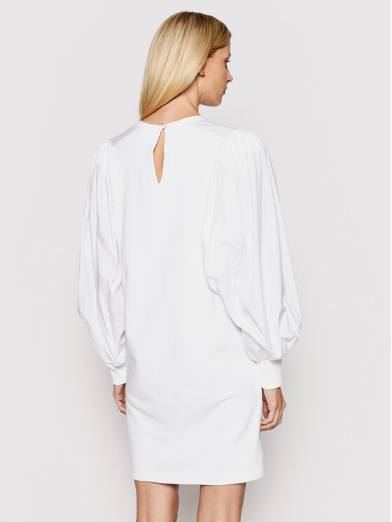 KARL LAGERFELD Sukienka codzienna Fabric Mix Sweat 211W1360 Biały Regular Fit zdjęcie nr 3