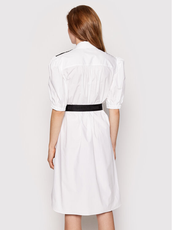 KARL LAGERFELD Sukienka koszulowa 221W1301 Biały Regular Fit zdjęcie nr 3
