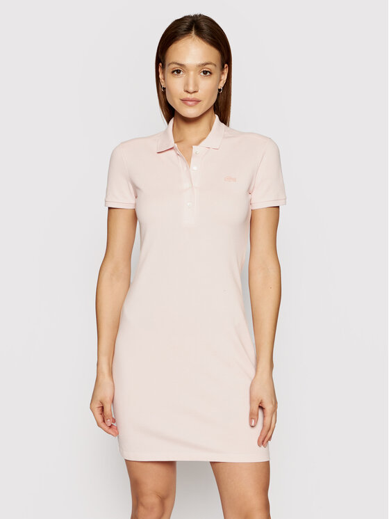 Lacoste Sukienka codzienna EF5473 Różowy Slim Fit