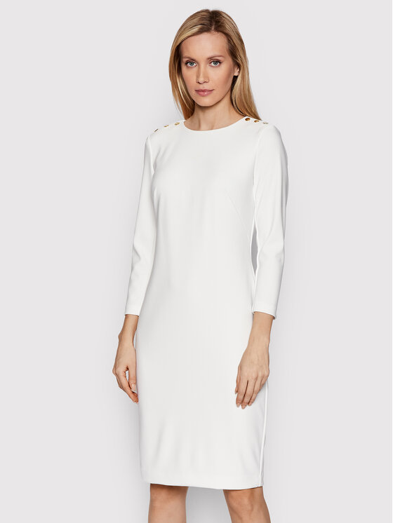 Lauren Ralph Lauren Sukienka codzienna 250756842012 Biały Slim Fit