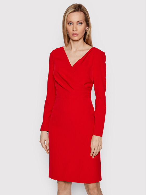 Lauren Ralph Lauren Sukienka codzienna 250818690004 Czerwony Regular Fit
