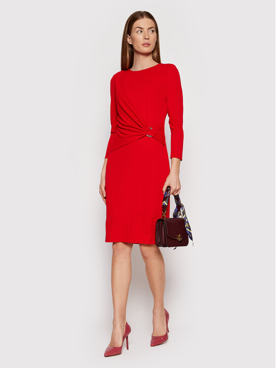 Lauren Ralph Lauren Sukienka koktajlowa 250855112004 Czerwony Slim Fit zdjęcie nr 2