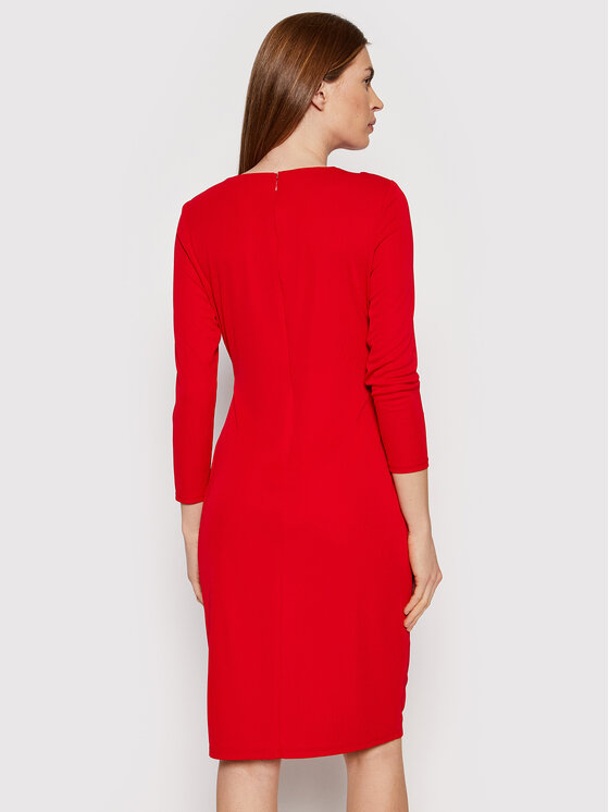 Lauren Ralph Lauren Sukienka koktajlowa 250855112004 Czerwony Slim Fit zdjęcie nr 4
