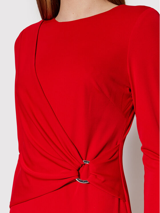 Lauren Ralph Lauren Sukienka koktajlowa 250855112004 Czerwony Slim Fit zdjęcie nr 5