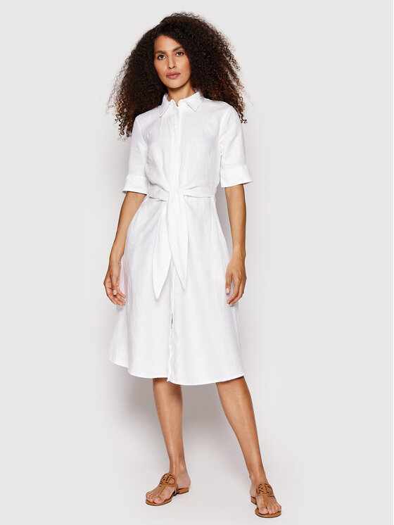 Lauren Ralph Lauren Sukienka koszulowa 200831364001 Biały Regular Fit
