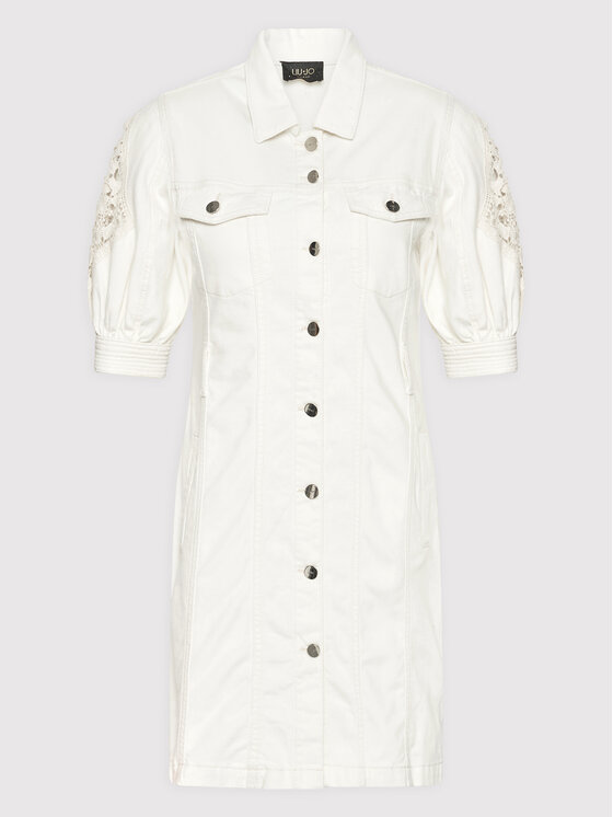 Liu Jo Sukienka jeansowa CA2380 DS008 Biały Regular Fit zdjęcie nr 5