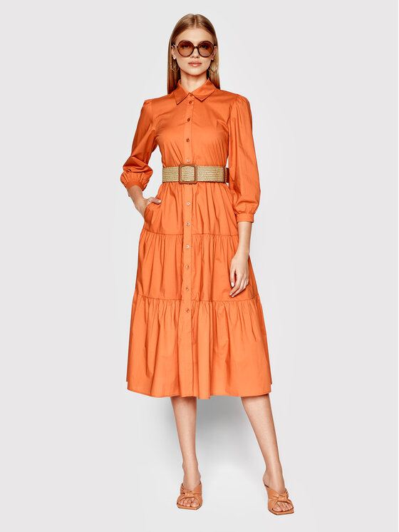 Liu Jo Sukienka koszulowa WA2401 T4883 Pomarańczowy Regular Fit zdjęcie nr 2