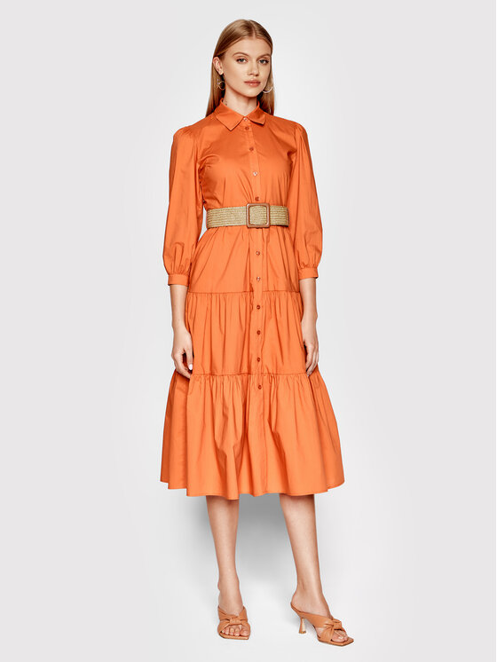 Liu Jo Sukienka koszulowa WA2401 T4883 Pomarańczowy Regular Fit