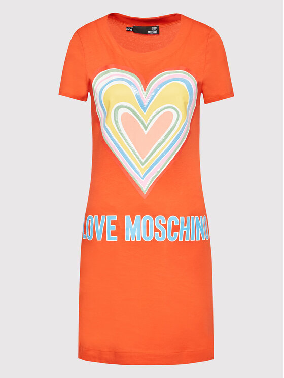 LOVE MOSCHINO Sukienka codzienna W592918M 3876 Pomarańczowy Regular Fit zdjęcie nr 5