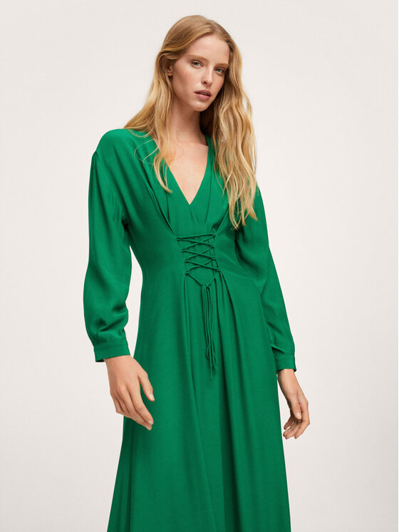 Mango Sukienka koktajlowa Crosser 17043788 Zielony Regular Fit