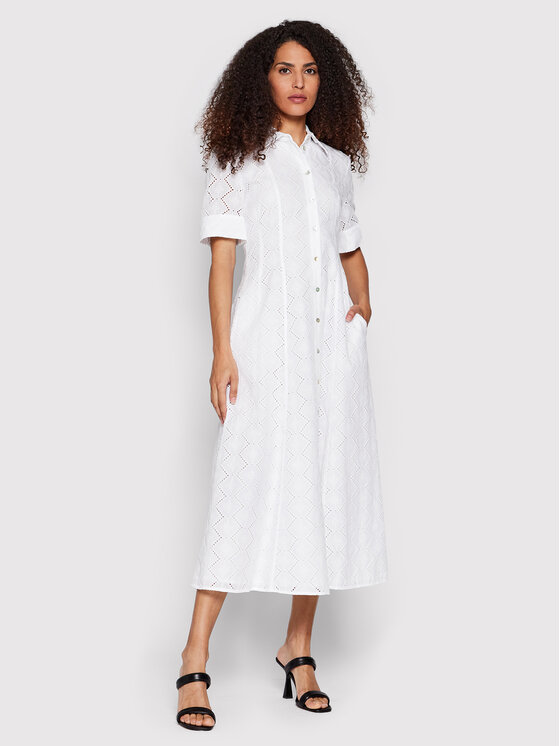 Marella Sukienka koszulowa Vezzano 32211324 Biały Regular Fit zdjęcie nr 2