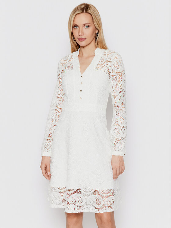 Morgan Sukienka koktajlowa 221-ROMANE Biały Regular Fit