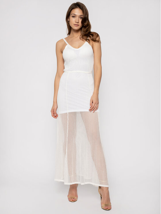 My Twin Sukienka koktajlowa 201MT3010 Biały Regular Fit