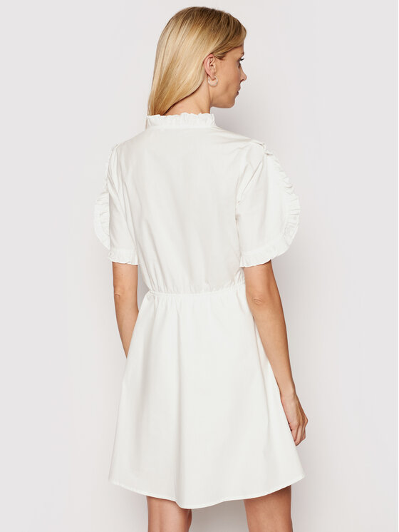 NA-KD Sukienka codzienna Frill Detail 1018-006849-0001-580 Biały Regular Fit zdjęcie nr 3