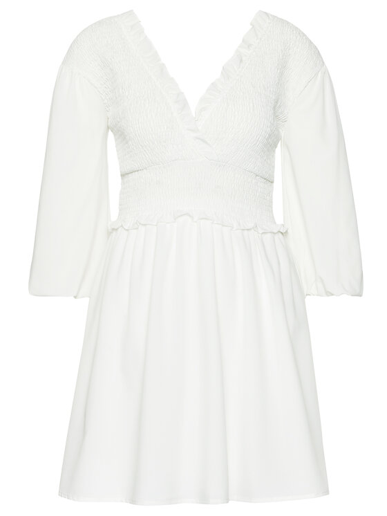 NA-KD Sukienka codzienna Smocked 1018-006781-0001-580 Biały Regular Fit zdjęcie nr 5