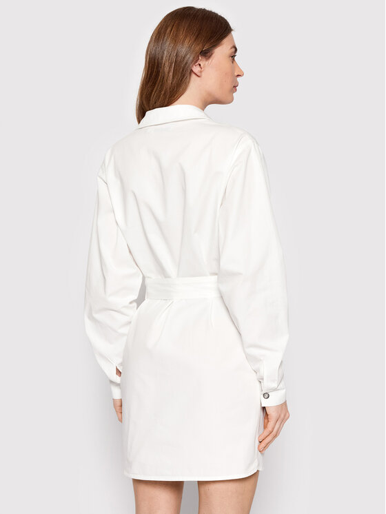 NA-KD Sukienka koszulowa 1018-008323-0244-581 Biały Regular Fit zdjęcie nr 3
