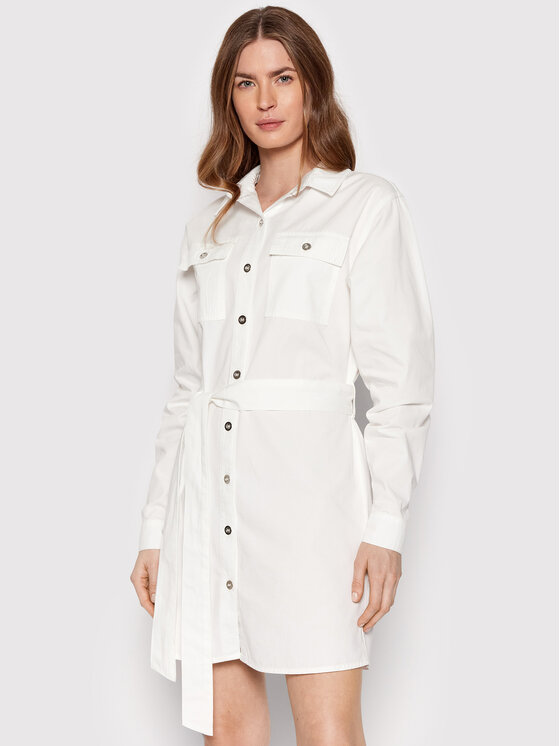 NA-KD Sukienka koszulowa 1018-008323-0244-581 Biały Regular Fit