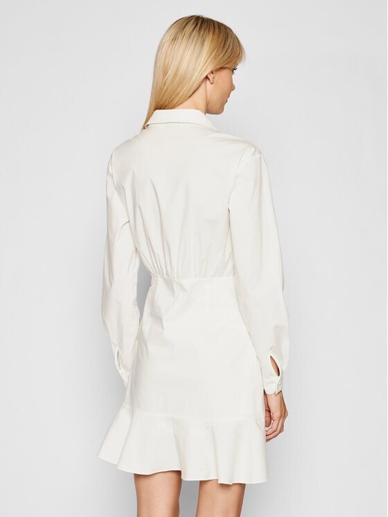 NA-KD Sukienka koszulowa Flounce 1018-006854-0001-581 Biały Regular Fit zdjęcie nr 3