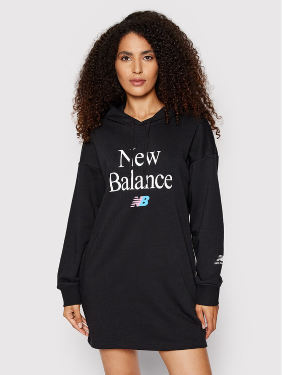 New Balance Sukienka dzianinowa Ess WD21501 Czarny Oversize